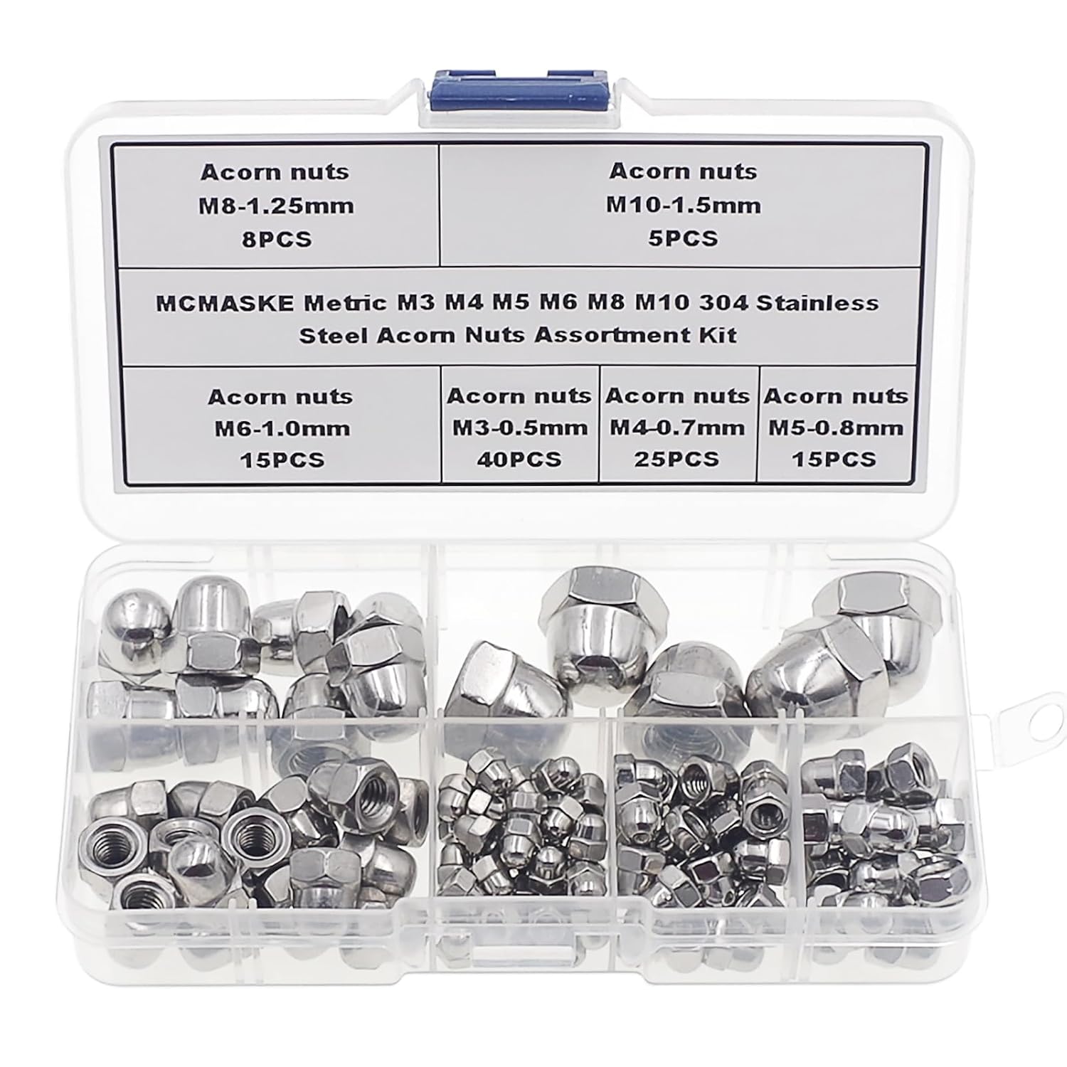 M3 M4 M5 M6 M8 M10 304 Stainless Steel Acorn Hex Cap Nuts Kit