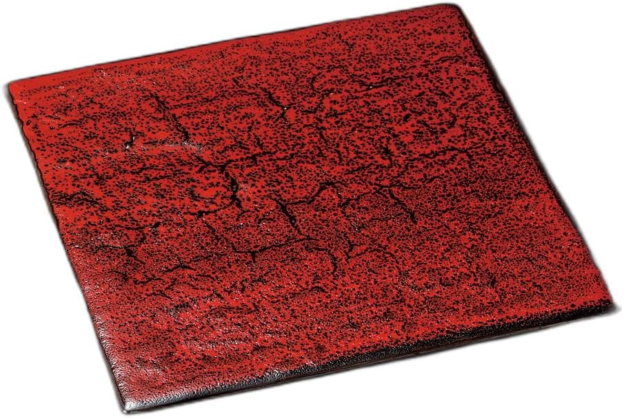 セトモノホンポ(Setomonohonpo) Beniyuzu Tenmoku Stone Skin Square Square 7.9 inches (20 x 20 x 1.2 cm) | Square Plate |