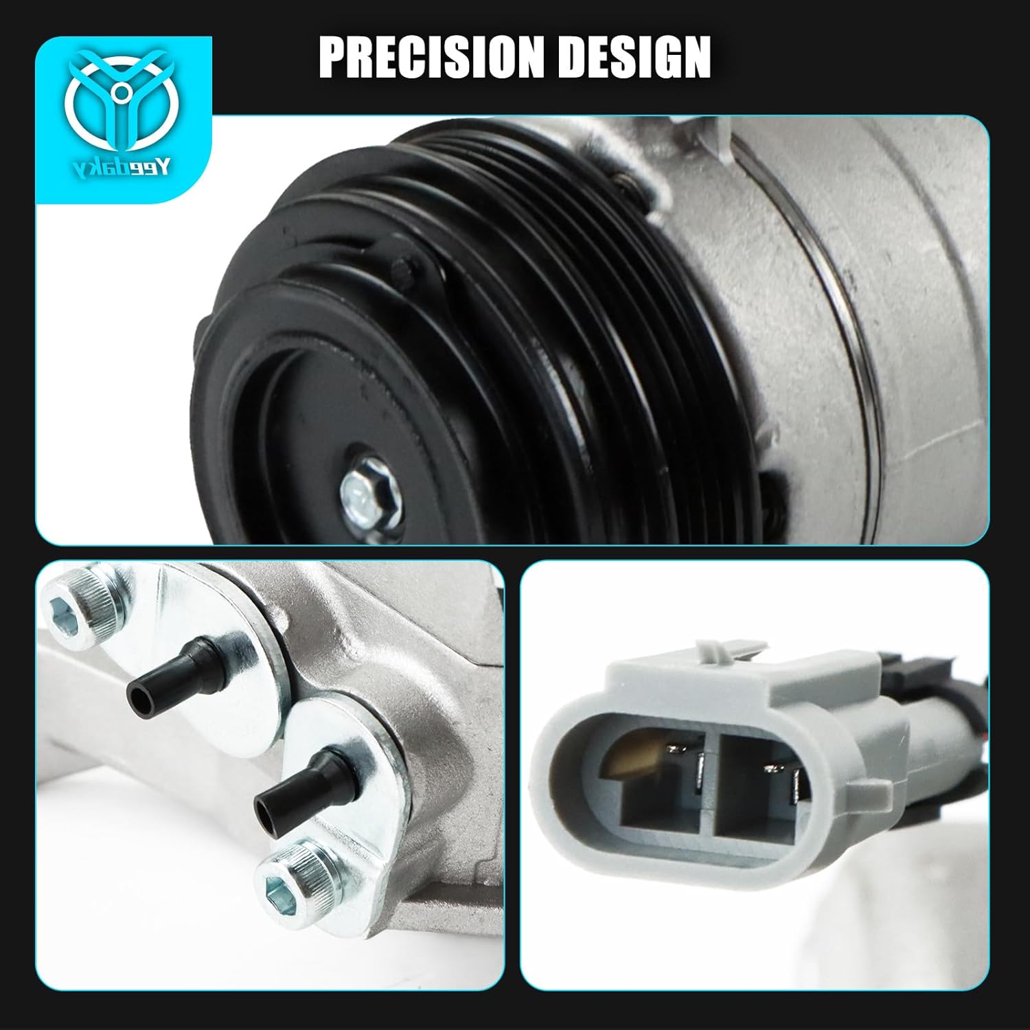 AC Compressor with Clutch For Avalanche Tahoe Silverado 1500 Express 2500 Fit for GMC Sierra Yukon 4.8L 5.3L 6.0L 6.2L Hummer H2 H3 H3T 15-20941 Air Conditioning Compressor