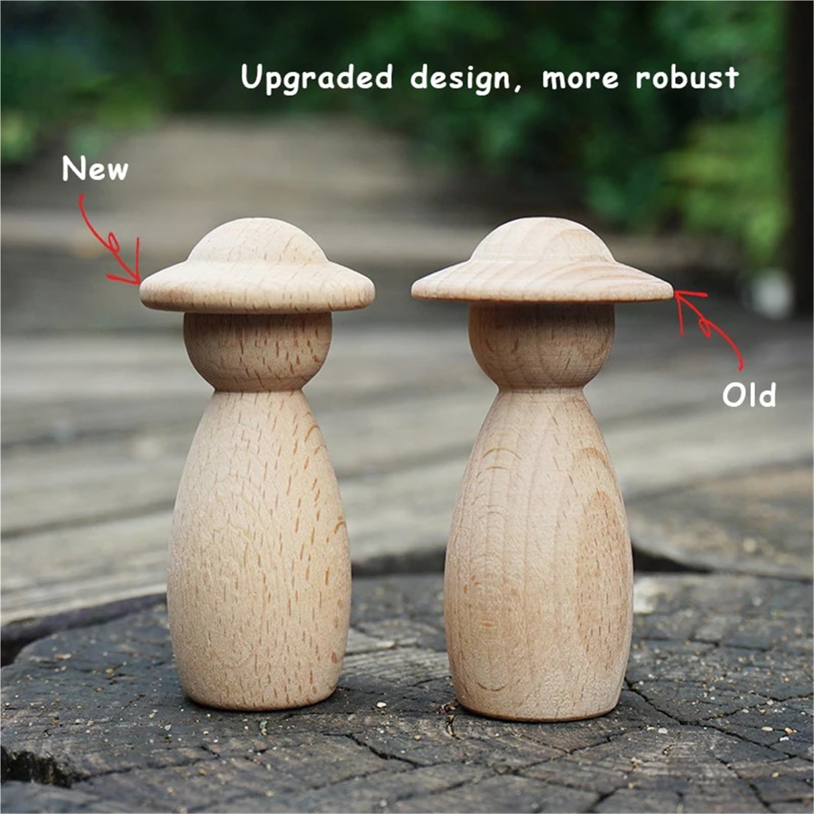 Muñecas de Madera Peg 20 piezas de decoración Madera, artesanías, formas sin terminar, muñecas con clavija Diy for del hogar pintada(Size 1)
