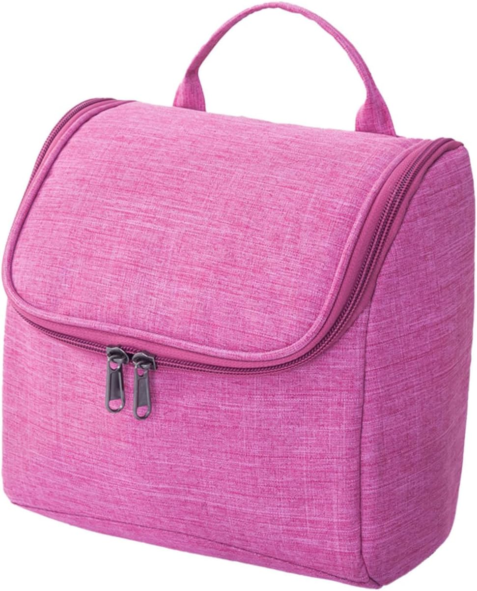 Keebgyy Hanging Toiletry Bag, Large Capacity Oxford Cloth Toiletry Bag, Premium Travel Organizer Bags, Cloth Organizer Handheld Portable for Travel Bathroom Hanging Storage(Pink)