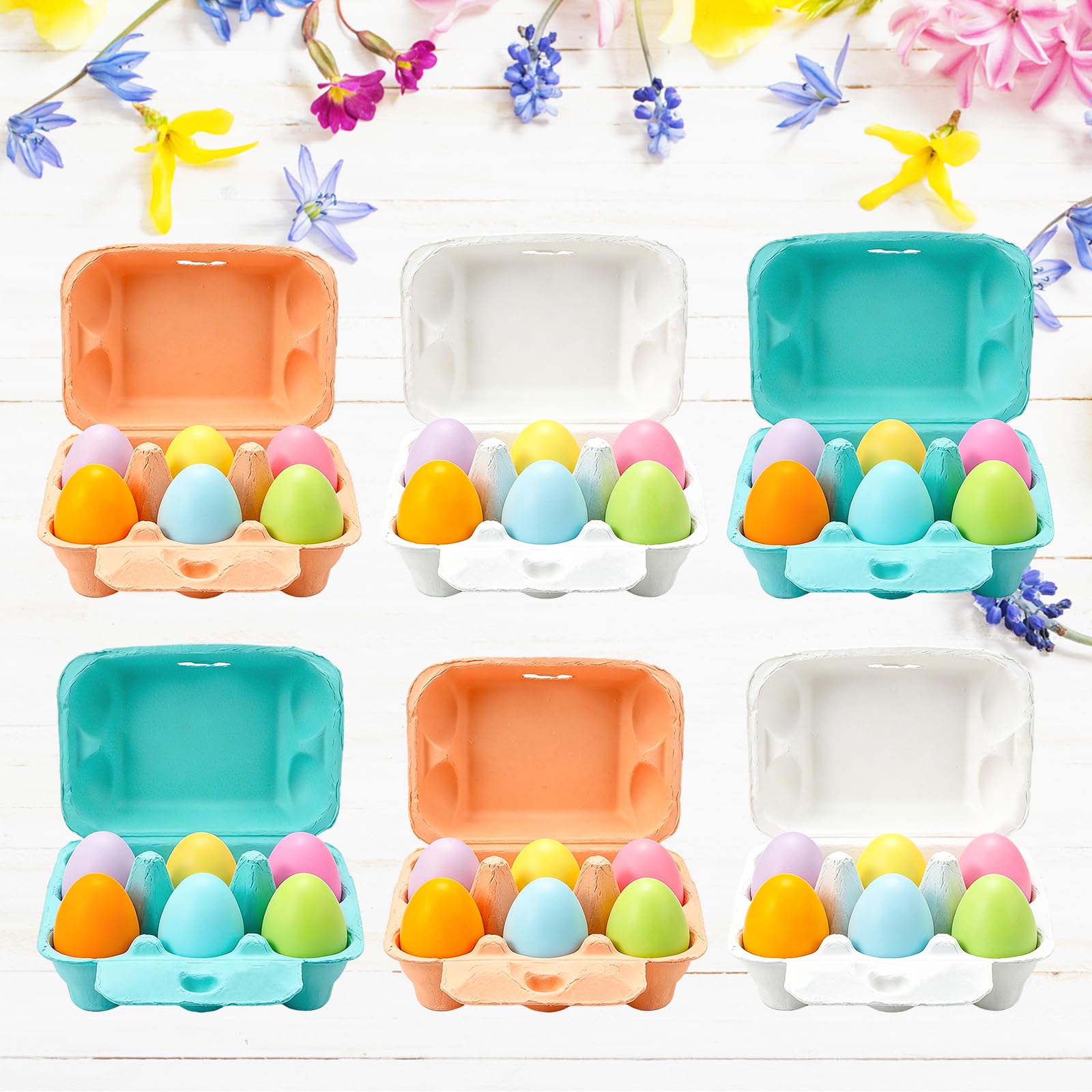 Lot de 15 boîtes à œufs, en carton, réutilisables, en papier de cellulose naturelle, pour poules, canards