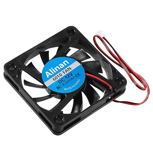 Miniatura 7 de Alinan 4pcs 6010 12V Fan 2.362x2.362x0.394 in 2-pin Sleeve Bearing Brushless DC Cooling Fan para impresora 3D, computadora