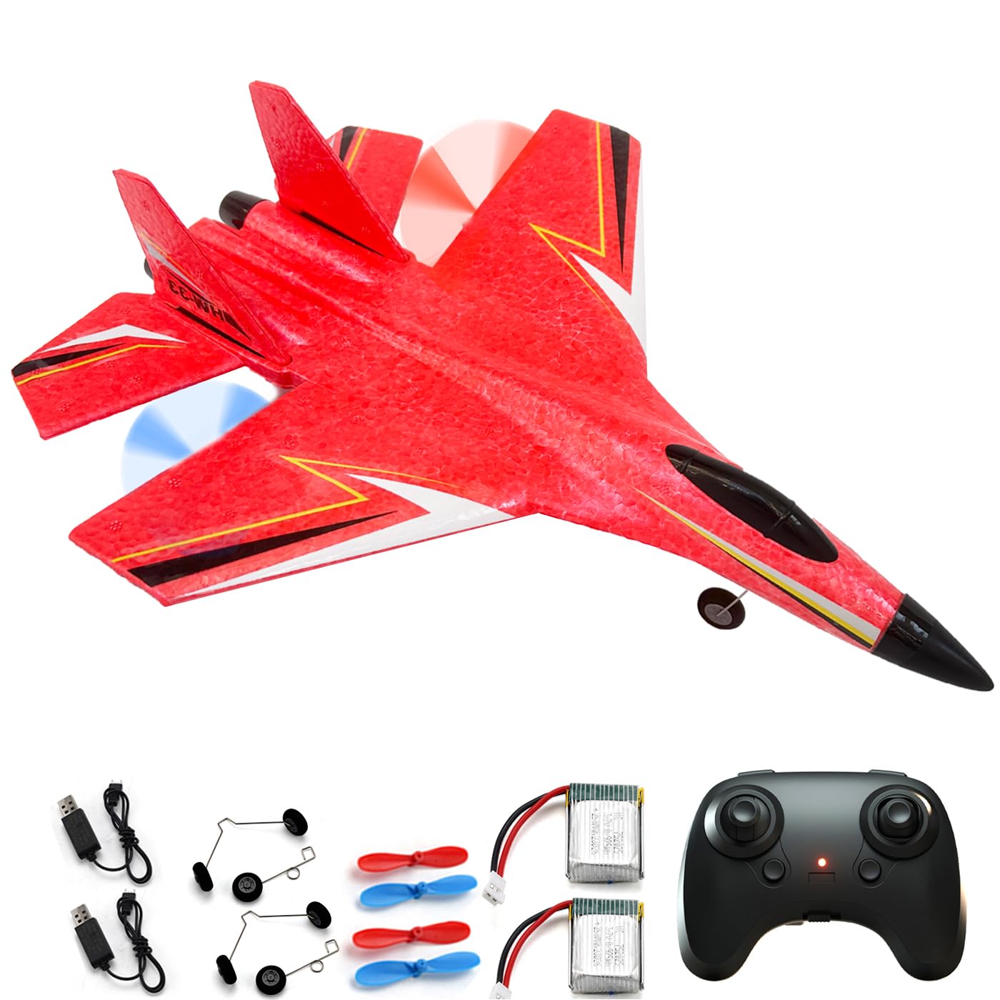 Remote Control Airplane for Ages Over 14 Years and Up,2CH Foam RC Planes Jet Wireless Toys,Hobby RC Glider Aircraft for Beginners Teen Adult Red