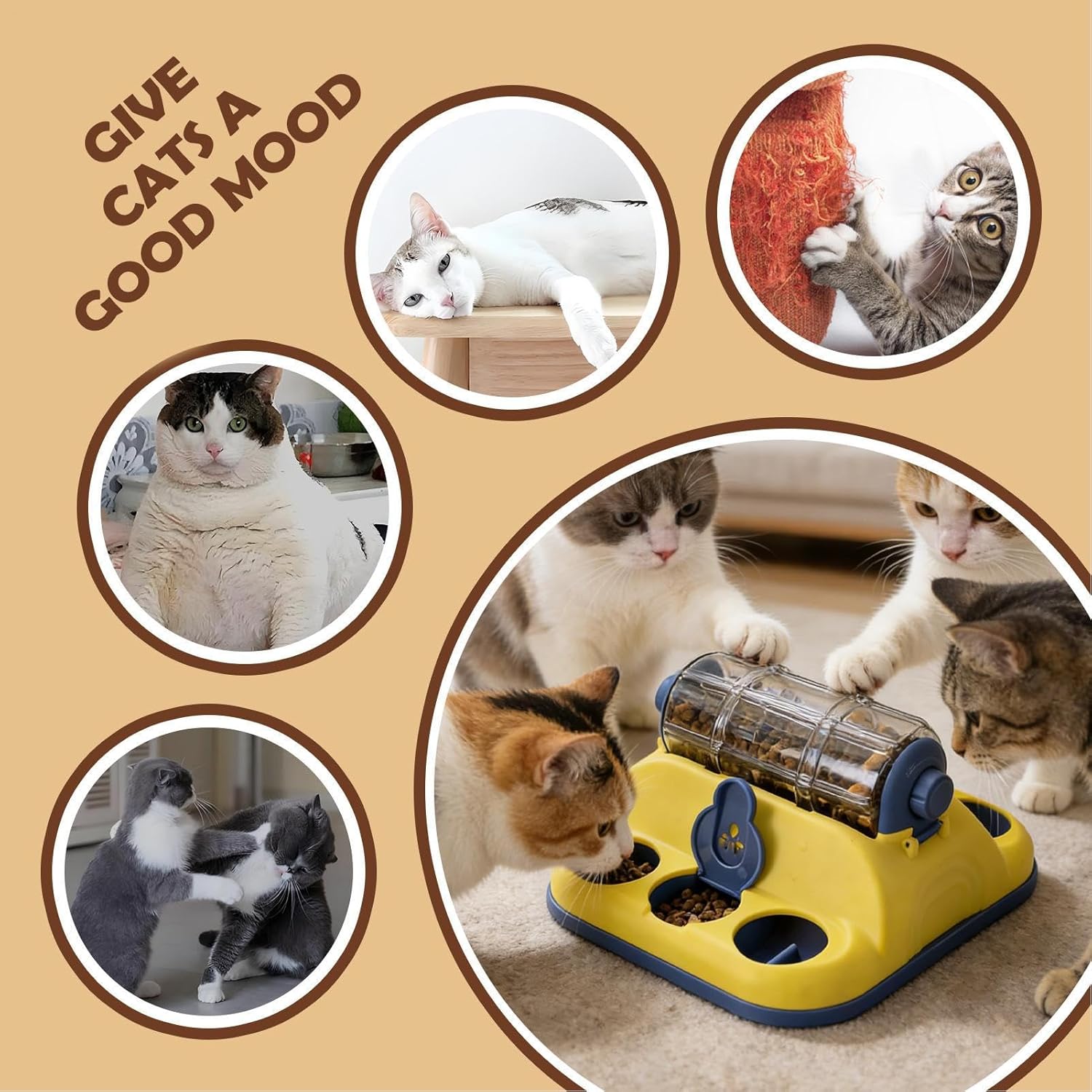 Interactive Pet Treat Dispenser, Slow Feeder Puzzle Toy for Dogs and Cats, Engaging Mental Stimulation Game, Sturdy Enrichment Accessory Extra Fun, Modern Pet Training Toy with Sleek Style