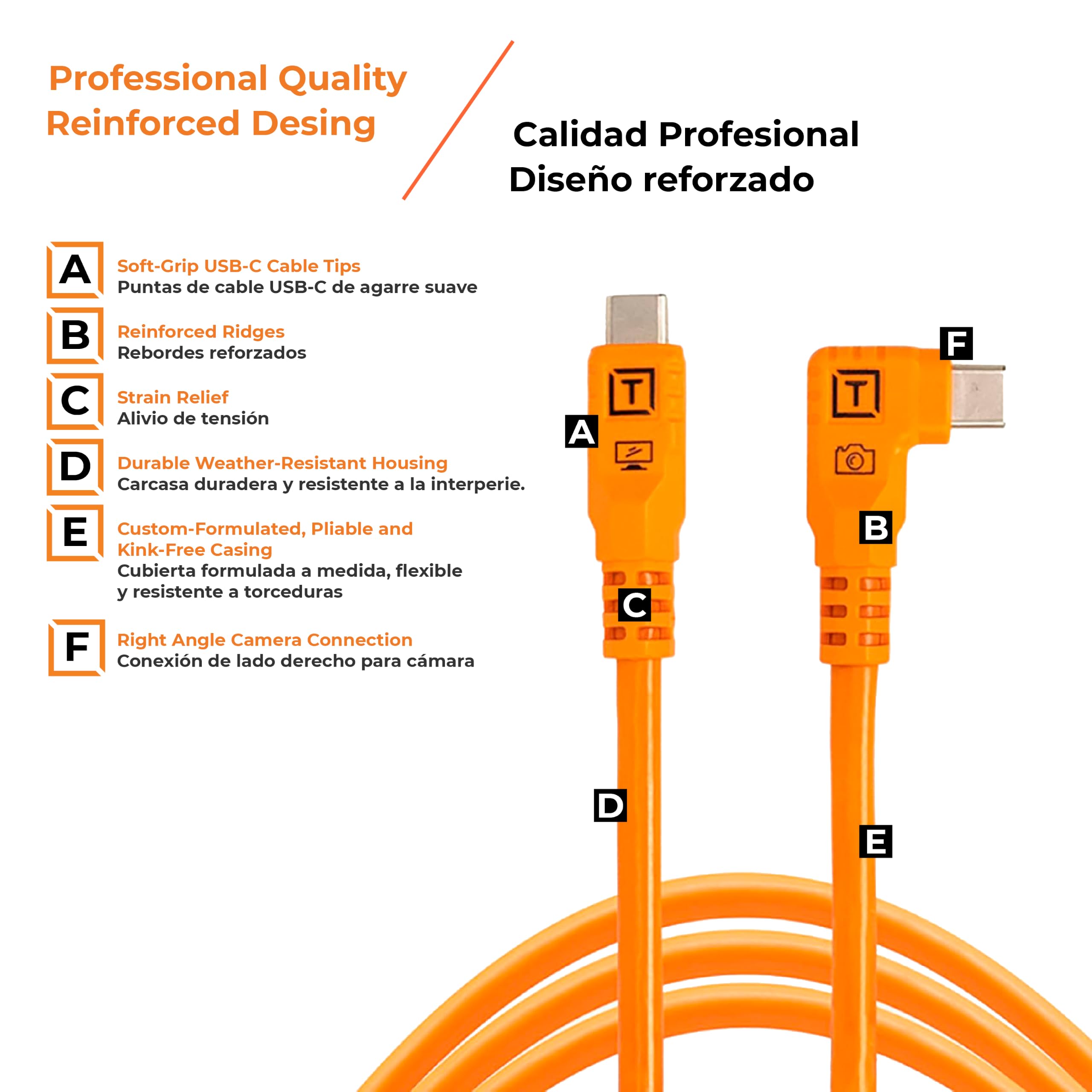 Tether Tools TetherPro Optima 10G USB-C Esclusivo trasferimento dati, cavo dritto a dritto