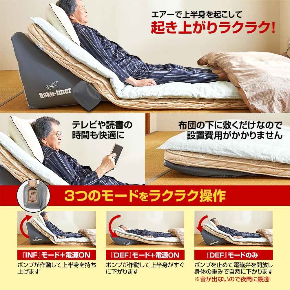 Amazon.co.jp: 起き上がりらくらく コードレス 電動 背もたれ エアー