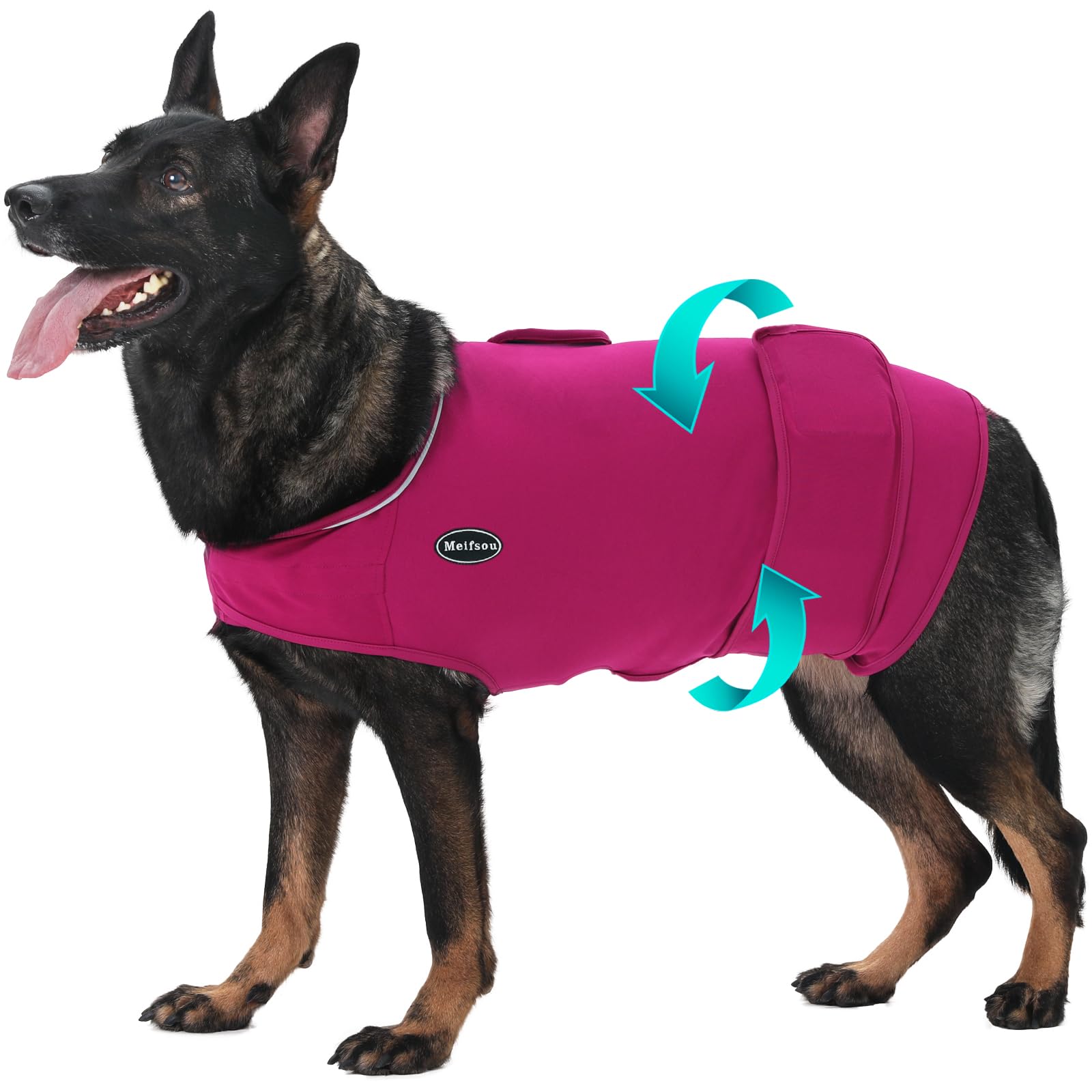 Meifsou Dog Anxiety Vest, Skin-Friendly Thunder Jacket for Dogs, Dog Calming Shirt for Thunder, Fireworks, Vet Visits and Separation - Keep Pet Calm