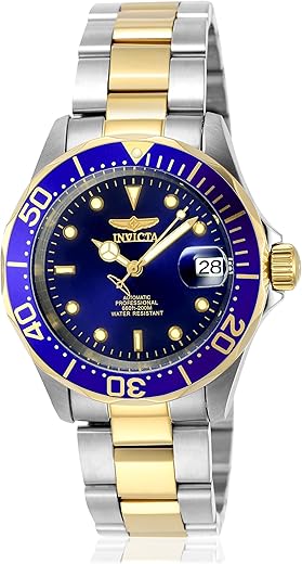 Invicta Stainless Steel Pro-Diver Analog Blue Dial Men Watch-8928, Silver Band