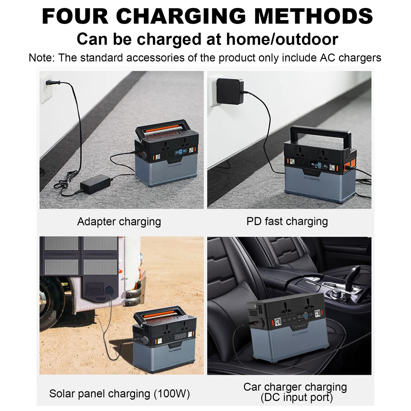 Estación energía portátil 606Wh, con Salidas de CA de Onda sinusoidal, QC3.0 USB-C PD 60W, Generador Duradero para el hogar Camping al Aire Libre RV CPAP Batería Solar,220V