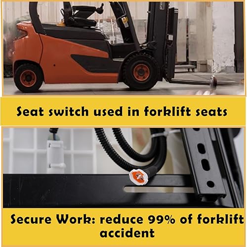 Miniatura 3 de SEATIN Asiento universal para carretilla elevadora con interruptor, cinturón de seguridad retráctil para Toyota Forklift Aftermarket, Tractor, Skid