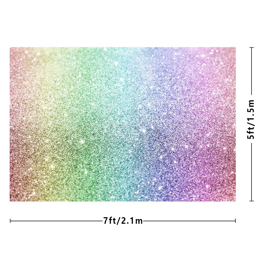 MEHOFOND Fotohintergrund 2,1x1,5m – Boho Regenbogen Mädchen Geburtstag, Bunte Blumen & Kuchen-Motive