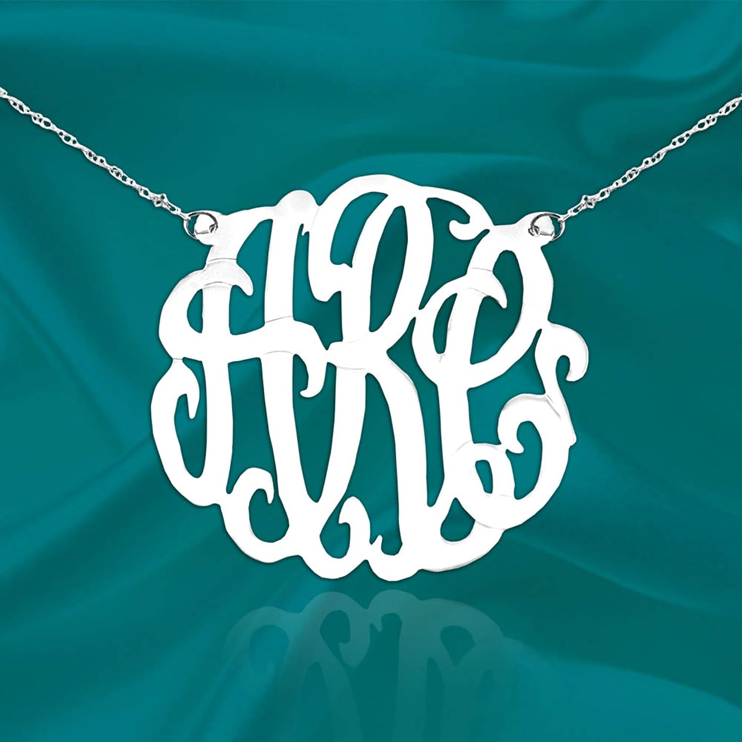 Monogram Necklace - 1.5 inch 24K Gold Plated Sterling Silver - Personalized Monogram - Custom Monogram - Initial Necklace - Made in USA