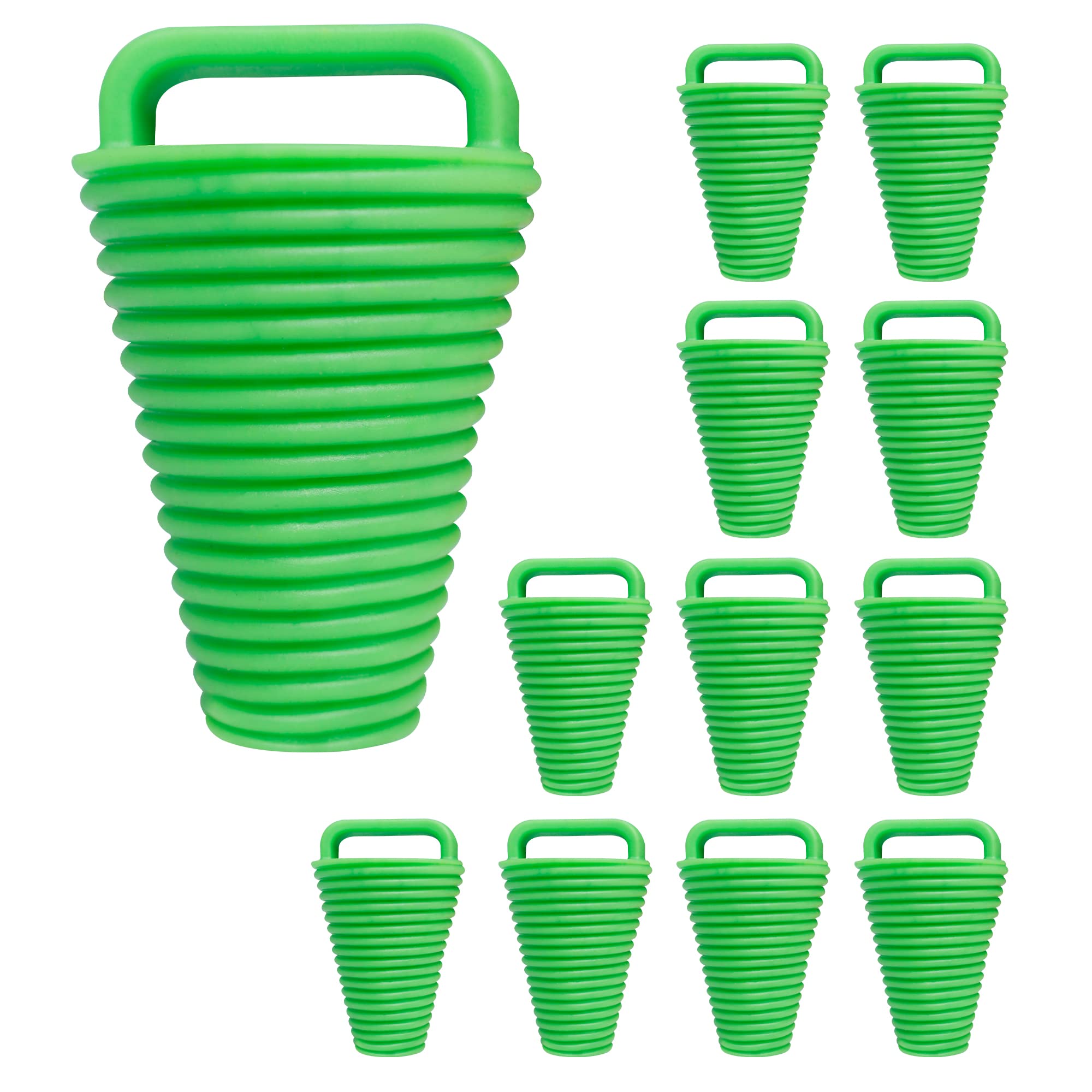 Photo 1 of CANALHOUT 12 Pieces Kayak Scupper Plug Kit TPE Scupper Plugs Drain Holes Stopper Bung with Handle (Lucky Green-12 Pieces-Small)