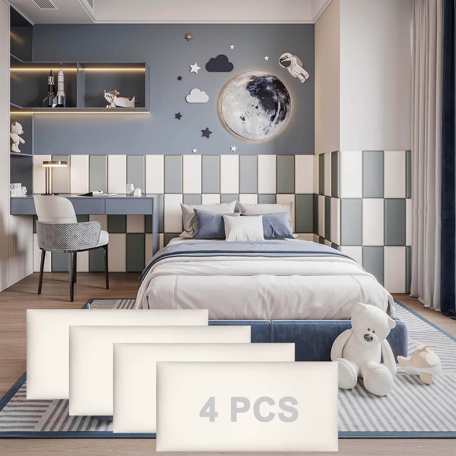 Cabecero de pared tapizado premium YLL con acabado tridimensional elegante para suites modernas