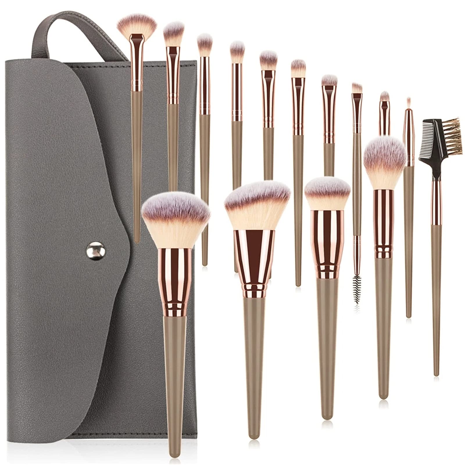 Set di Pennelli per Trucco Set di pennelli for trucco professionale 15pcs Professionale(Coffee With Bag)