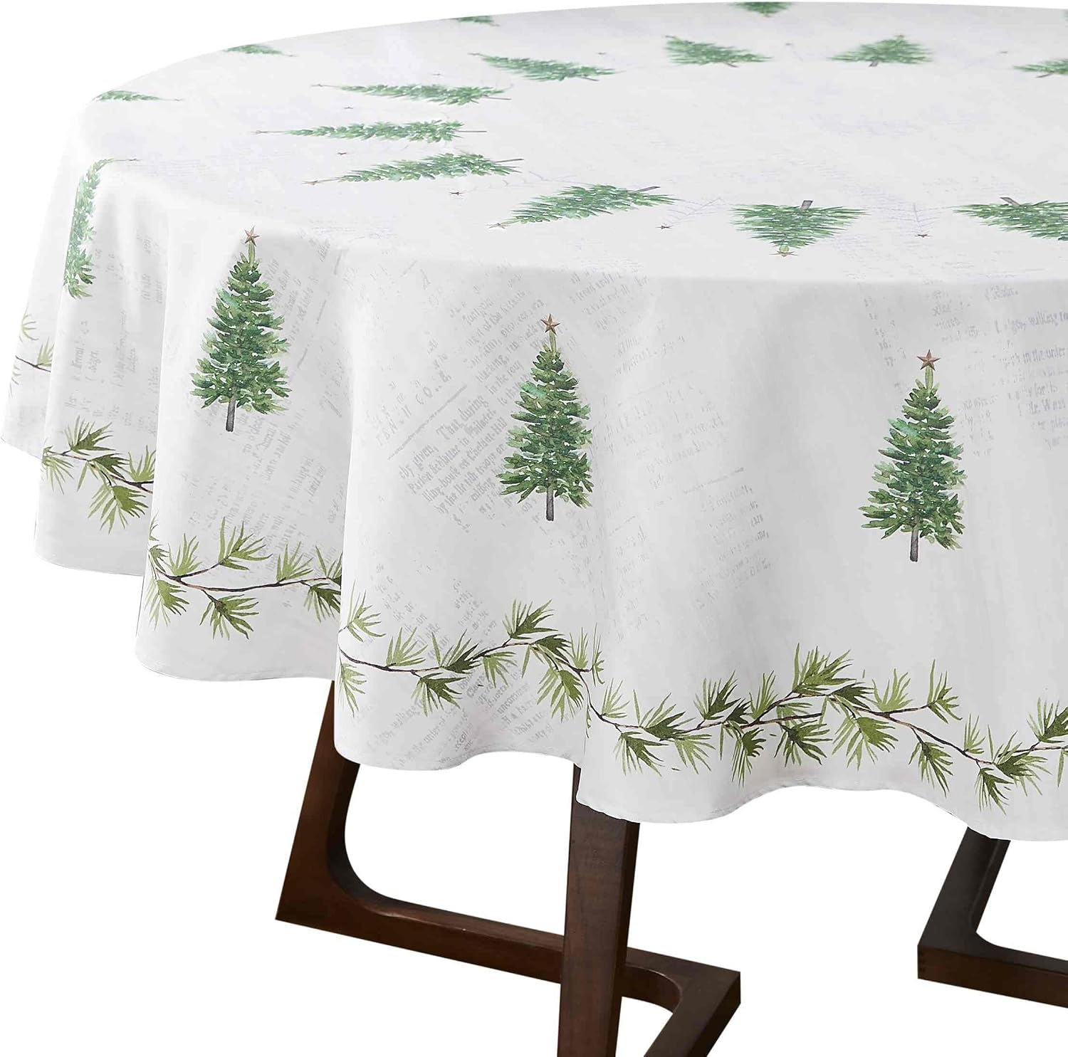 Avanti Linens - Round Tablecloth, Tabletop Accessories, Christmas Decorations, 70" (Trees Collection)
