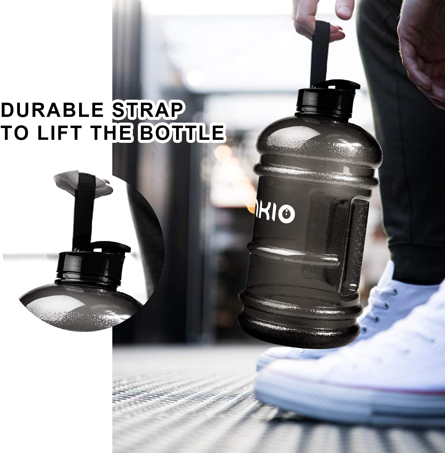 PANKIO Water Jug 2.2L Big Water Bottle 73OZ Half Gallon Sports Water Bottle Big Capacity Leakproof Container BPA Free Water Bottles for Fitness Gym Yoga Travel Cycling Camping Outdoor