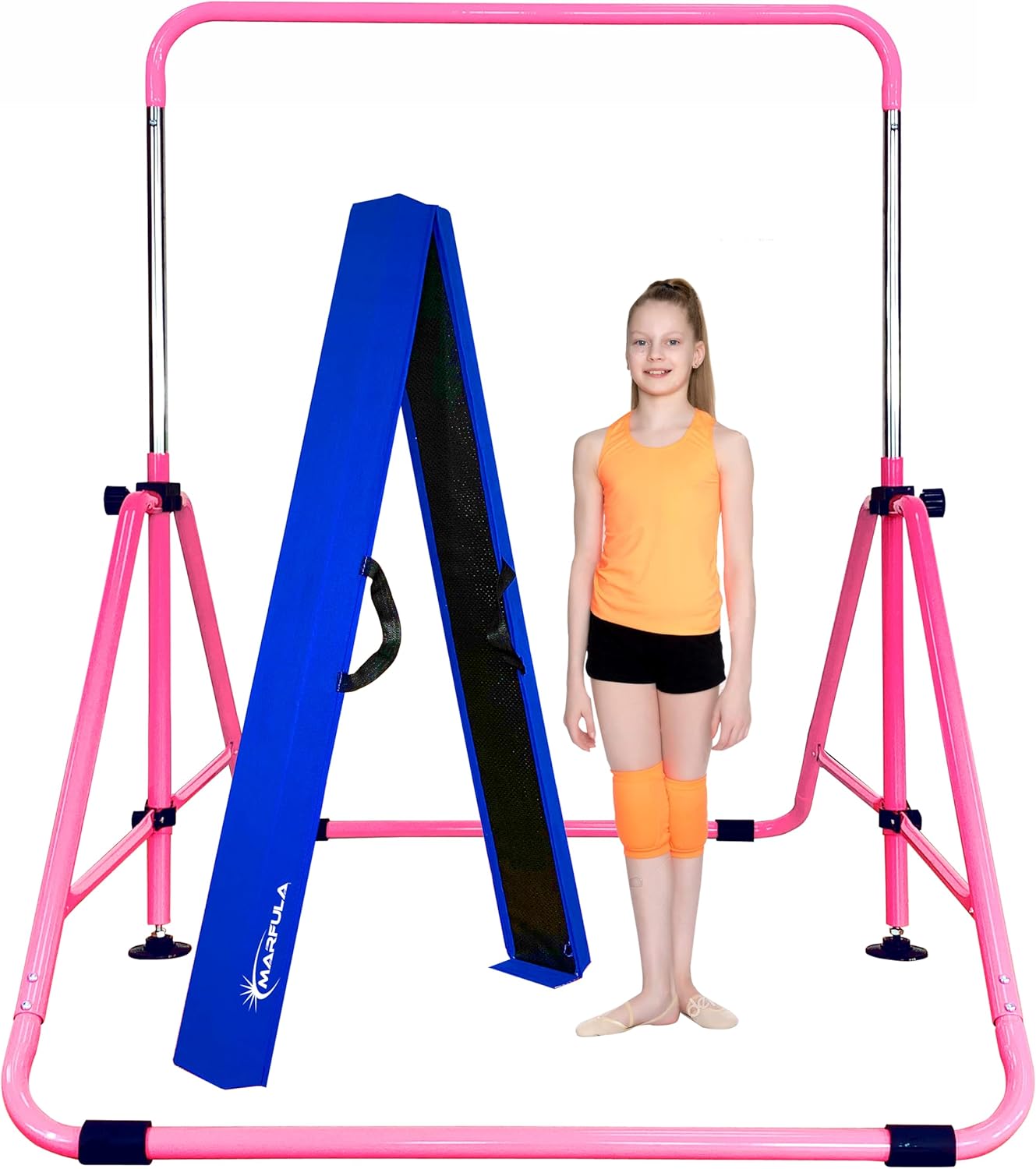 Marfula Fold Gymnastic Kip Bar And Fold Floor Foam Balance Beam For Kids Home And Club Use Gymnastic Training Equipment For Kids And Toddler And Teenager of 3-18 Years Old