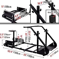 Vista 2 de Minneer Racing Simulator Cockpit for G25 G27 G29 G920,Driving Simulator Seat, Racing Steering Wheel Stand with Capacity 220LBS Without Wheel and