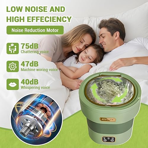 Miniatura 6 de Mini lavadora y secadora, mini lavadora plegable de 12 l para ropa interior, lavadora plegable mejorada para ropa de bebé, calcetines y apartamento