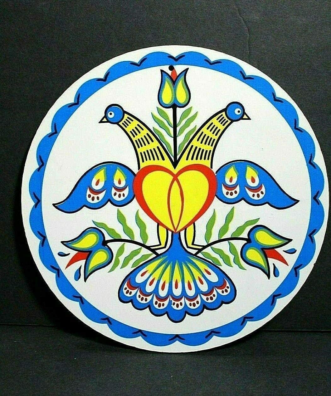 Vintage Zook Irish Metal Sign Plaque Pennsylvania Dutch Folk Art Love Luck Round Tin Sign Metal Poster Wall Funny People Cave Cool Wall Door Plaque 12x12inch