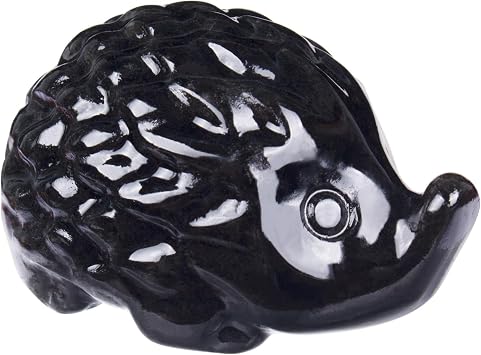 Natural Obsidian Crystal Hedgehog Sculpture Cute Charm for Love, Desk Ornament Energy Booster Healing Crystal Ornament Wealth Hedgehog Decor Handmade Art Piece