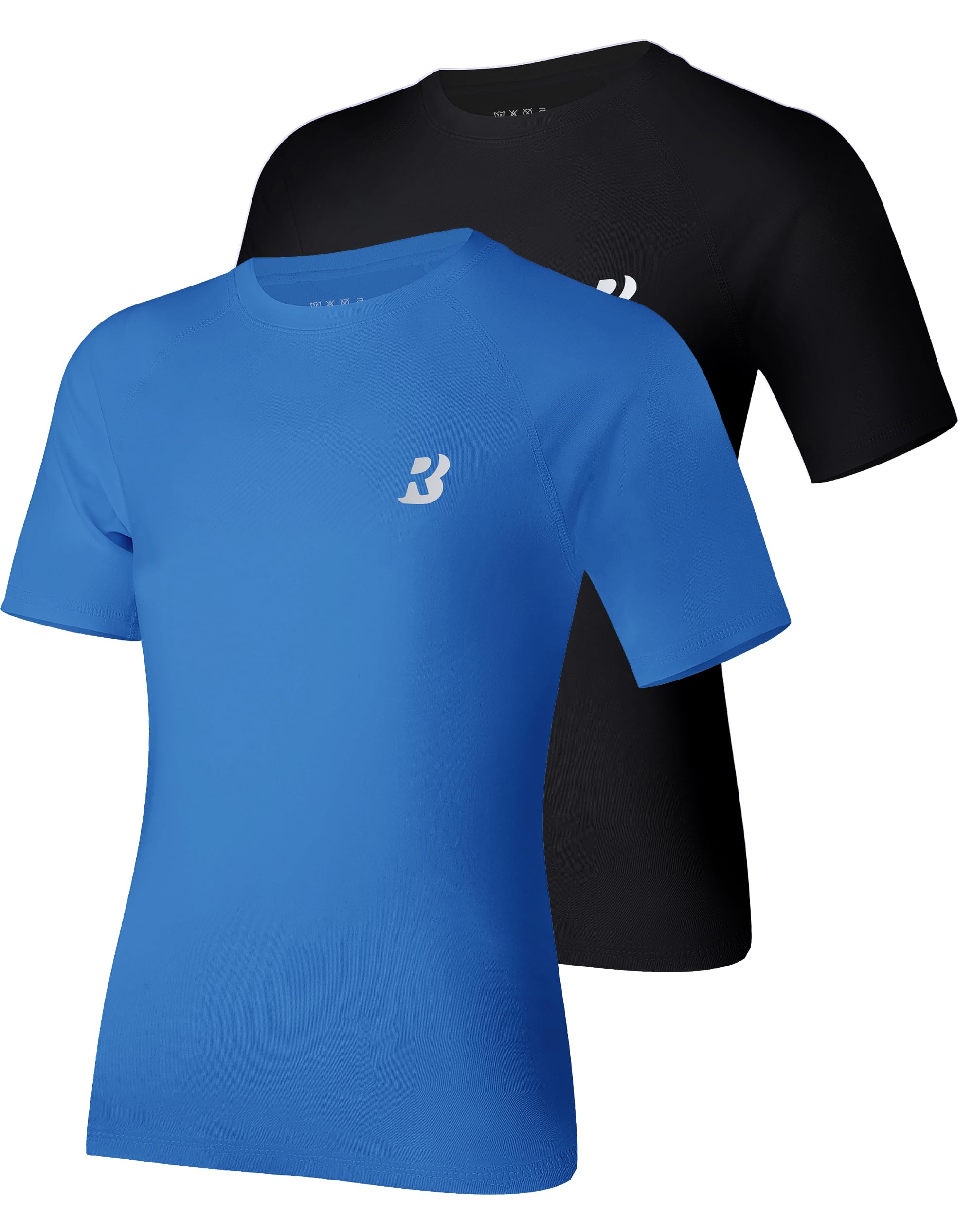 Roadbox Boys Youth Compression Shirt - Short Sleeve Undershirt for Kids Quick Dry Athletic Baseball T-Shirt Base Layer
