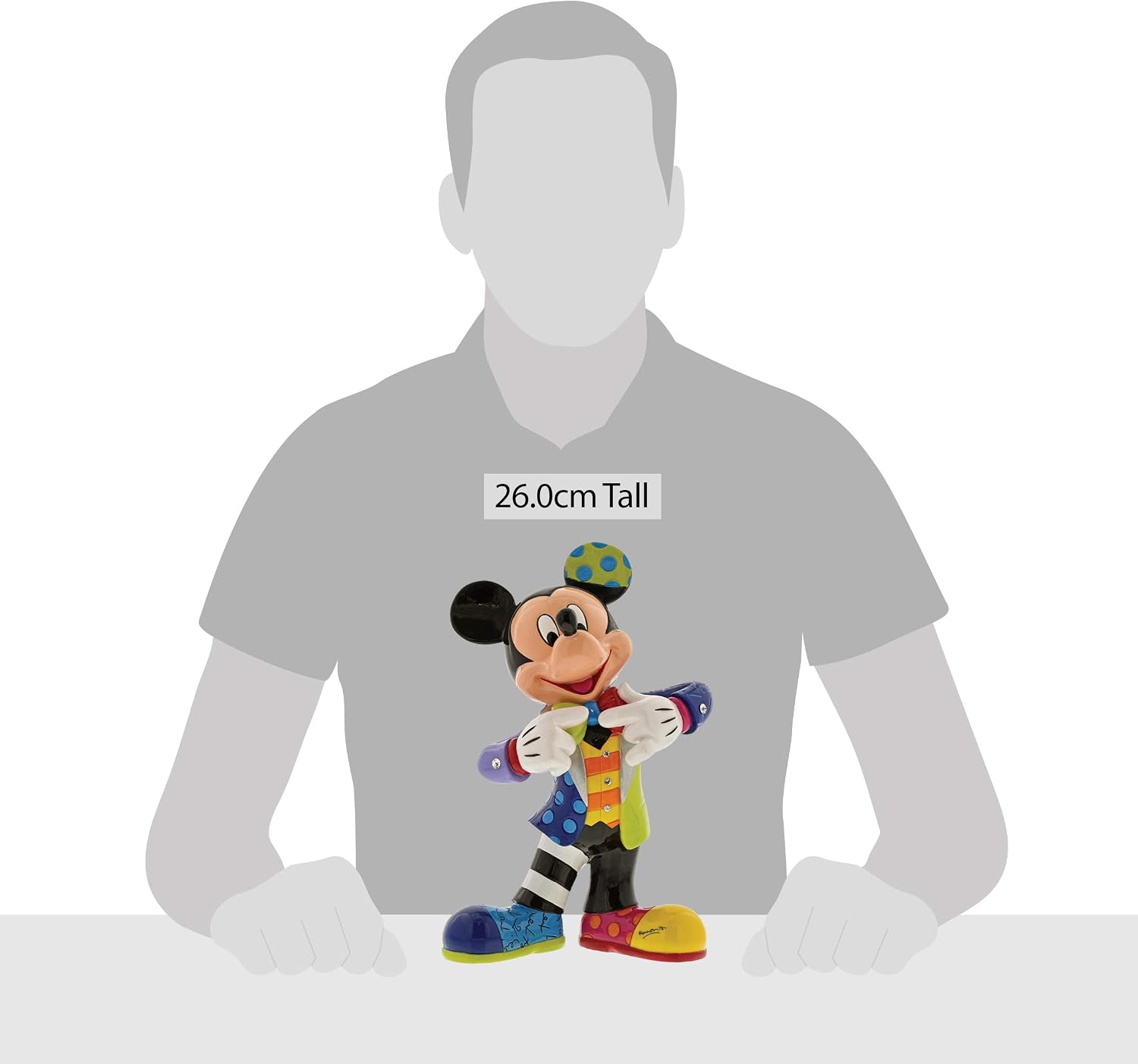 Enesco Disney by Britto Mickey Mouse with Bling 90th Celebration, 10.5” Stone Resin Figurine, Multicolor