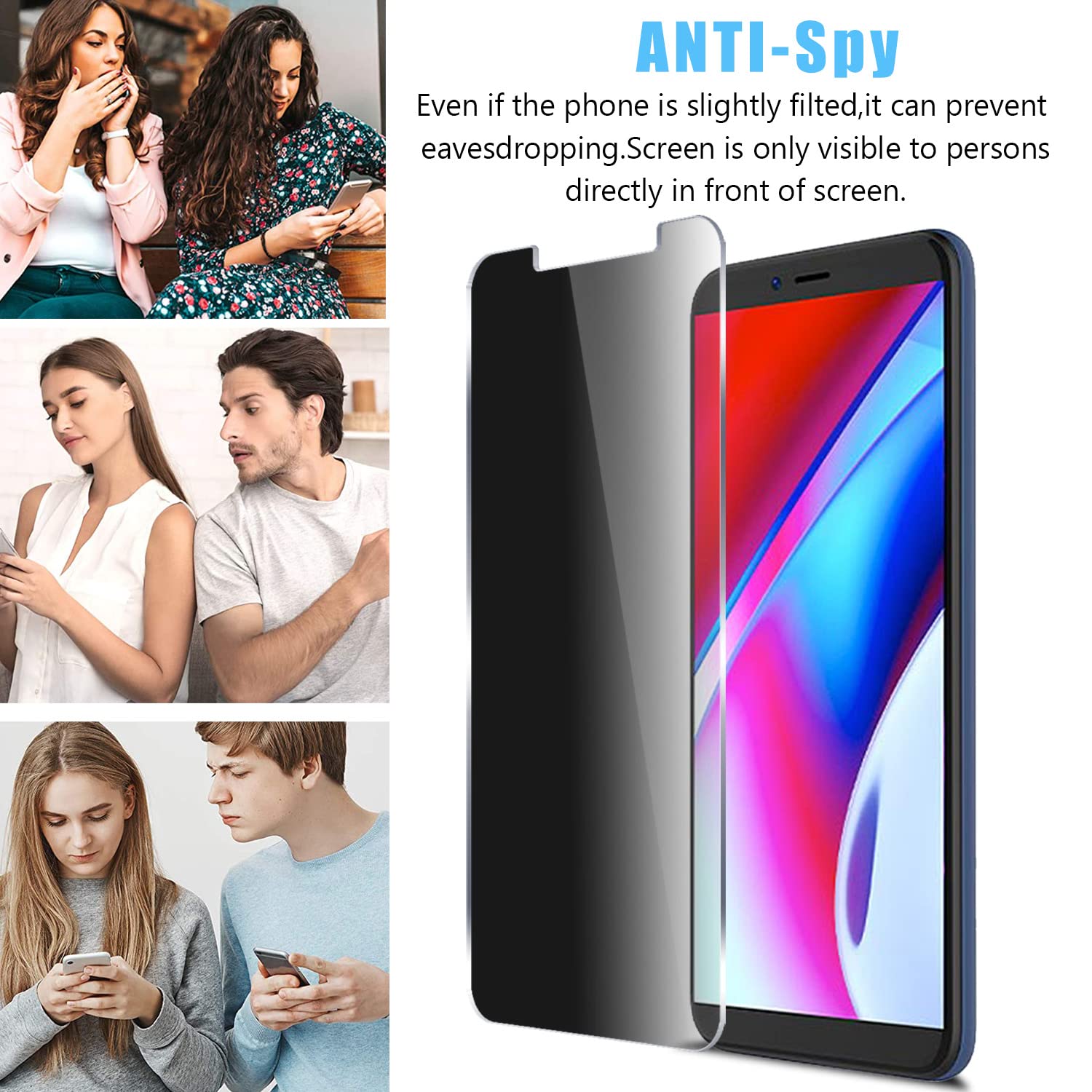 Anbzsign [2 Pack] BLU View 3 (2021) Privacy Screen Protector, Anti