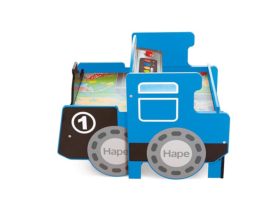Amazon.com: Hape Wooden Blue Foldable Ride-on Train Table