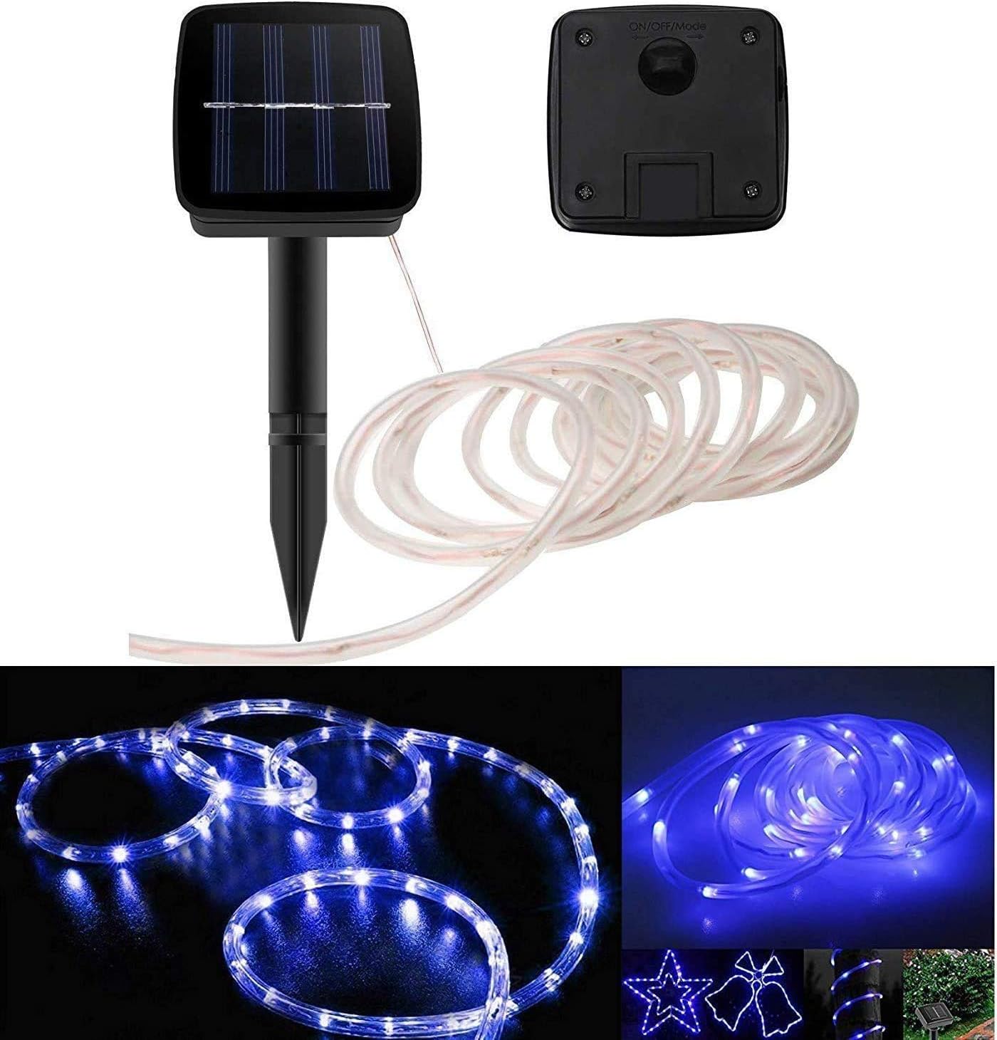 Cuerda De Luz Solar De 33 Pies 100 LED IP65 Impermeable Para Exteriores Luces Led De Cobre Para Fiesta Jardin Patio Hogar Boda Navidad Halloween