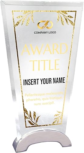 Placa de vidrio personalizada de 7 12 pulgadas para premios y trofeos, premio personalizado para empleado del mes, premios de regalo de jubilación,