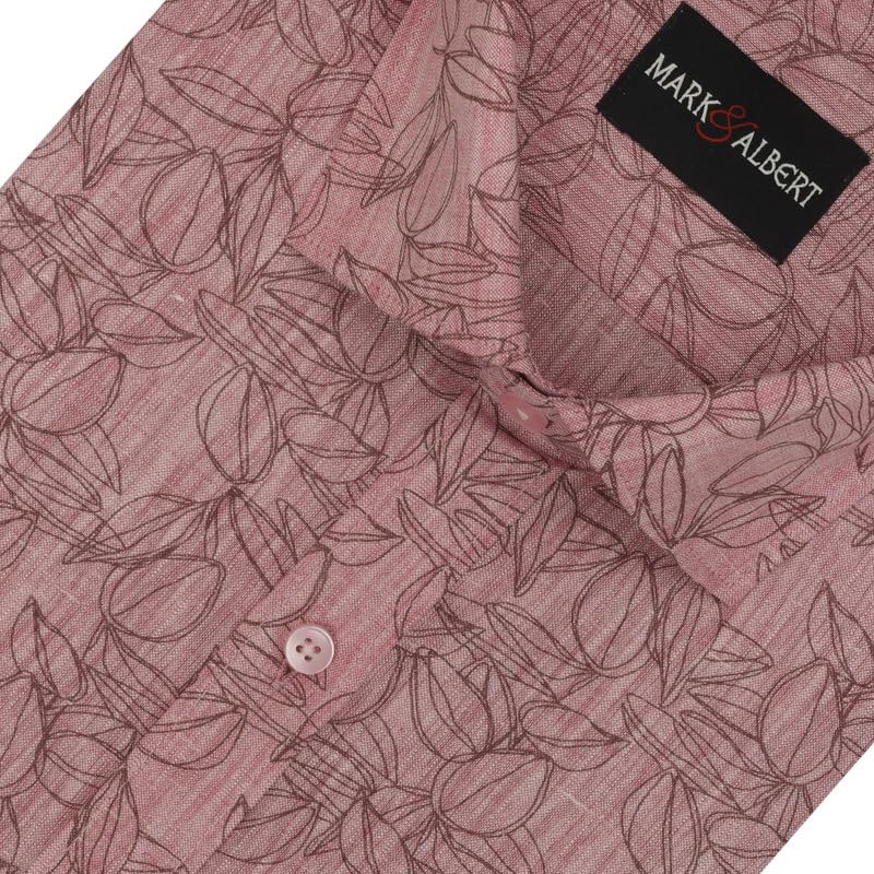 Image of MARK & ALBERT Men's Half Sleeve Linen Slim Fit Shirt