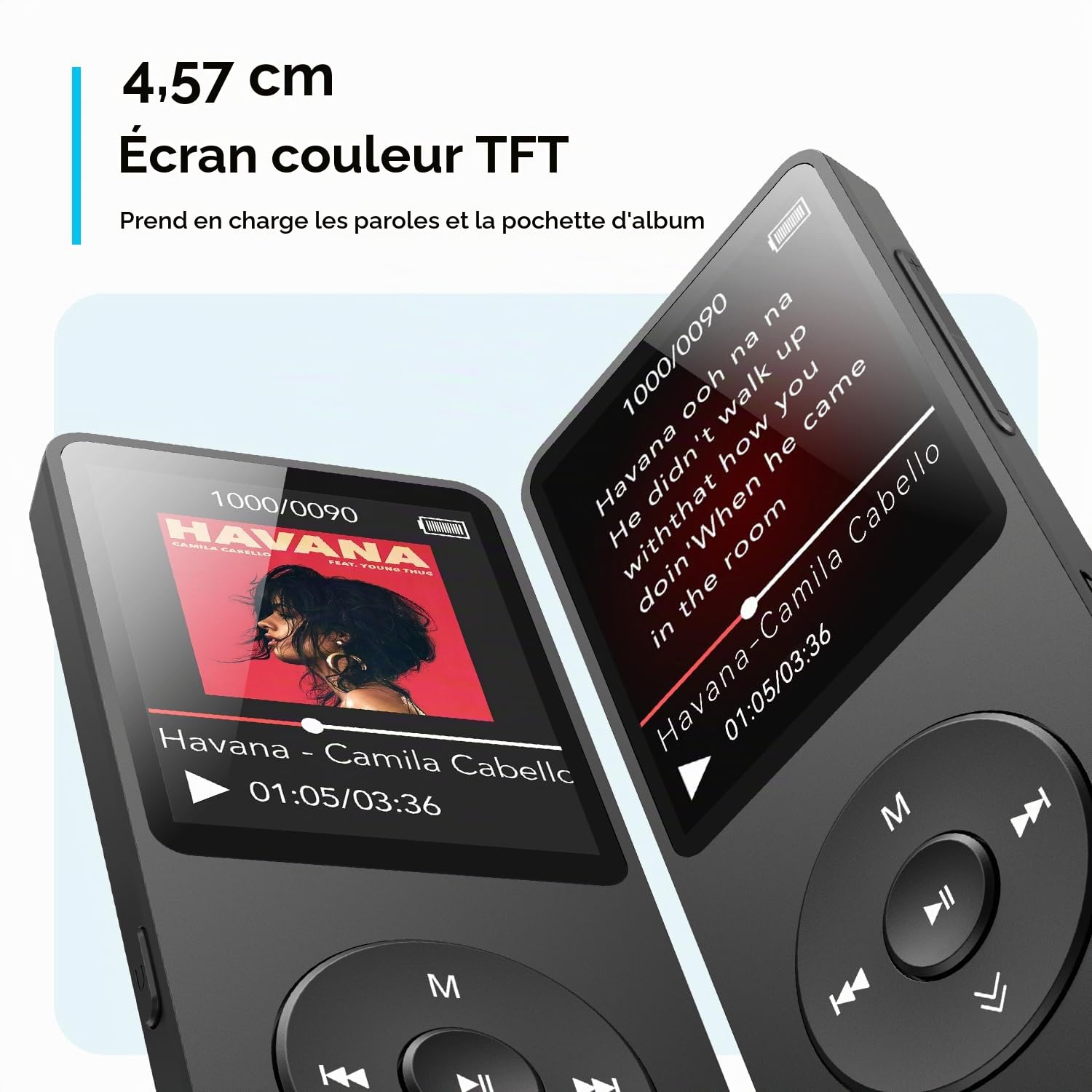 AGPTEK A02X Lecteur MP3 32 Go avec Bluetooth 5.3, écran de 1,8", Lecteur de Musique Portable avec Haut-Parleur, Radio FM, enregistreur Vocal, Prend en Charge jusqu'à 128 Go