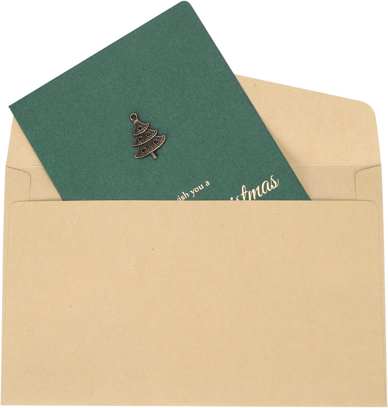Qchomee 10 Pcs Christmas Greeting Cards Blank with Envelope Christmas Tree Reindeer Greeting Card Green Red New Year Greeting Cards for Xmas Greeting Cards for Birthday Anniversary - Image 5