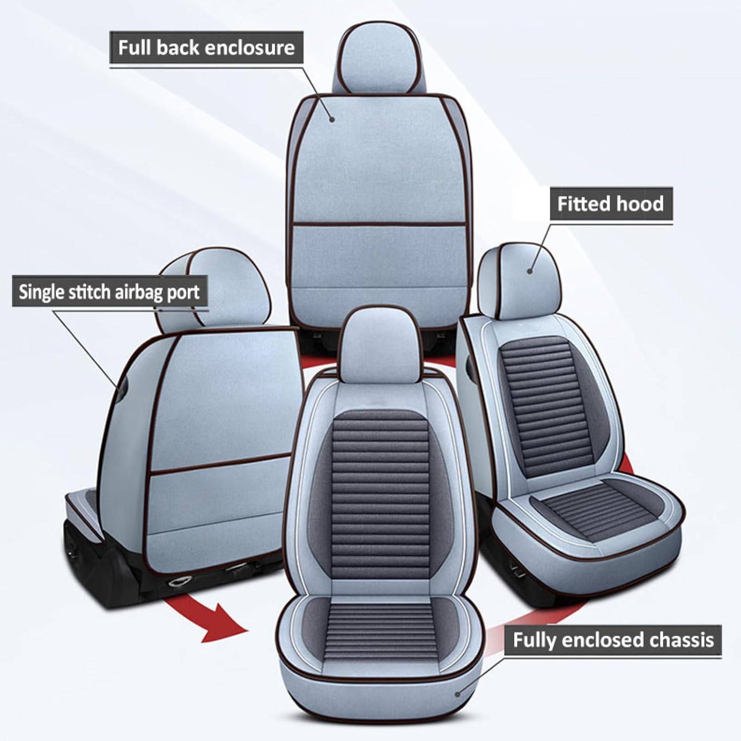 Universal Car Seat Cover for All Kinds of Breathable Weather Universal Non-slip Seat Cover