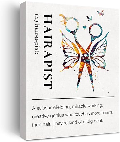 Lienzo decorativo para estilista, diseño divertido de hairapista, pintura en lienzo para oficina, hogar, decoración de pared enmarcada para