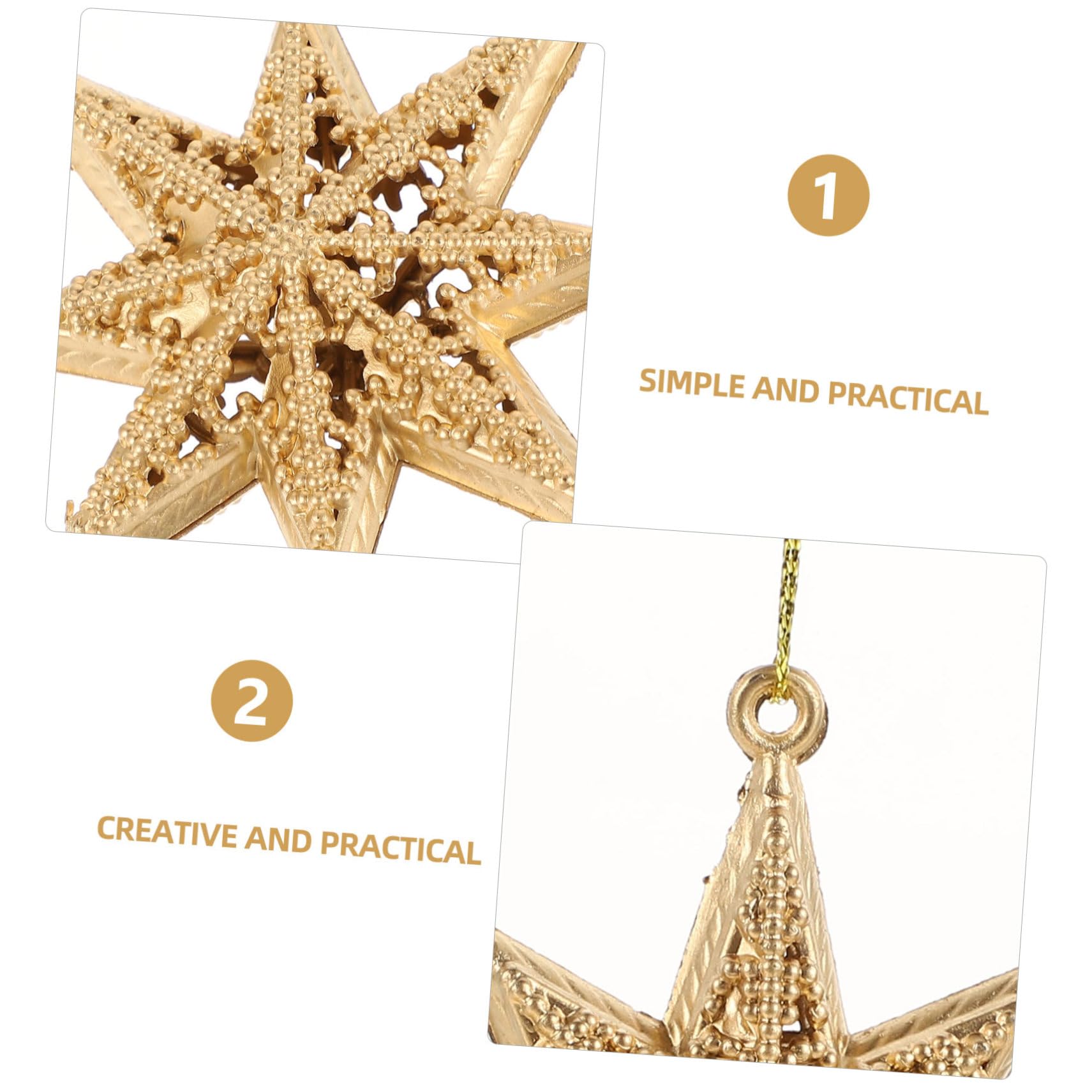 Alipis 5 Sätze Goldener Sternanhänger Ornamente Sternverzierungen Goldener Stern Weihnachtsschmuck Glitzersterne Baumspitze Weihnachtsstern Glitzersterne Stern Plastik Golden 6 Stücke * 5