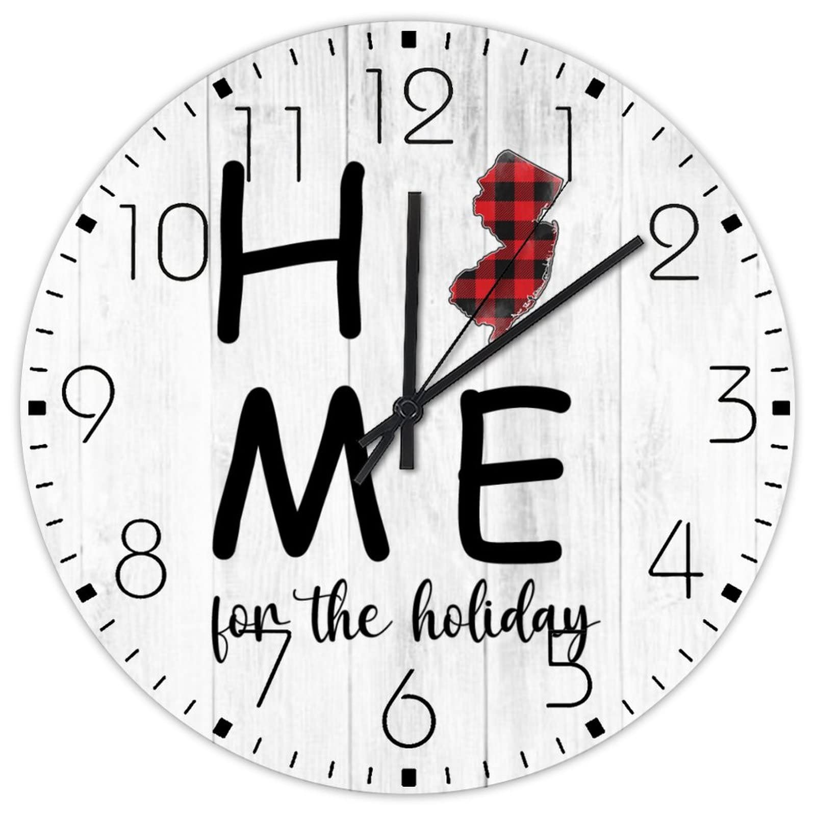 Horloge murale en bois silencieuse 38 cm pour maison et entrée