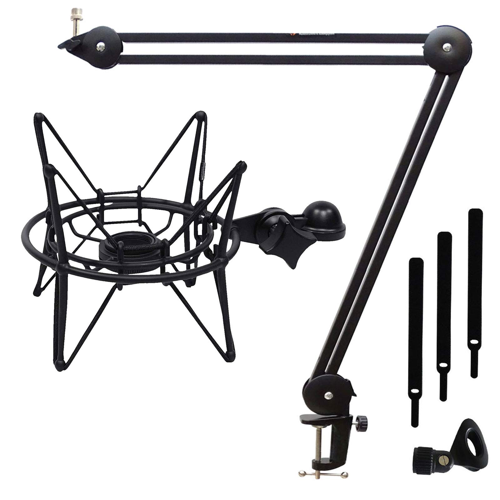 Samson SP04TB Mikrofon-Spinne Schwarz + keepdrum MS138 Gelenkarm-Stativ