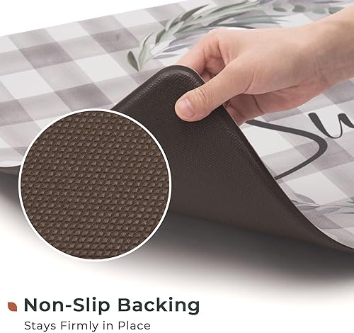 Miniatura 5 de FRESHMINT Juego de 2 alfombrillas acolchadas y antifatiga para cocina, el hogar y la oficina, ergonómicamente diseñadas con espuma de memoria para