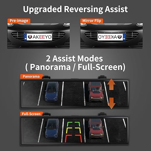Miniatura 5 de Cámara de espejo retrovisor de visión nocturna con lente de apertura F1.0, radar de visión AI, BSD HDRWDR, pantalla táctil inteligente espejo Dash