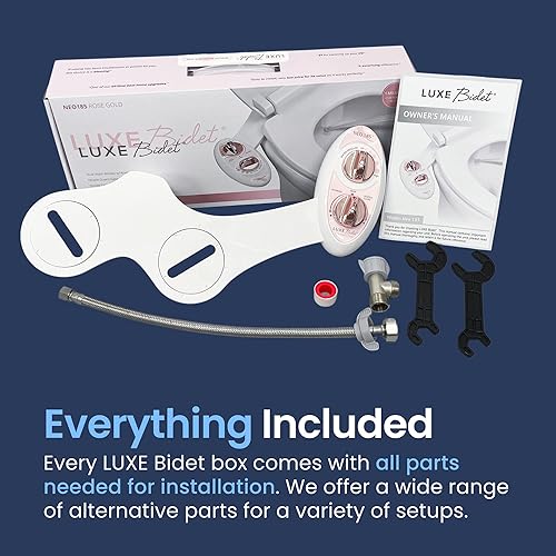 Miniatura 2 de LUXE Bidet NEO 185 - Boquilla doble, autolimpiante, accesorio de bidé no eléctrico para asiento de inodoro, presión de agua ajustable, lavado