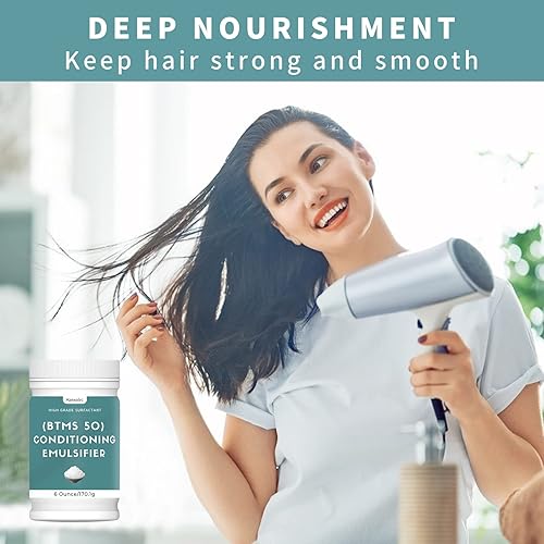 Miniatura 4 de Emulsionante acondicionador BTMS 50 de 6 oz para hacer acondicionador sin enjuague, gránulos emulsionantes acondicionadores BTMS 50 premium