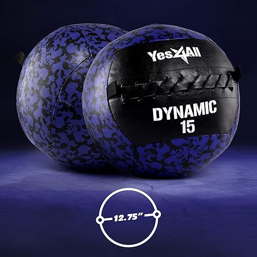 Miniatura 2 de Yes4All Bola de pared, bola de arena de hierro con peso de cuero suave para ejercicio multifuncional dinámico, 6 libras - 30 libras