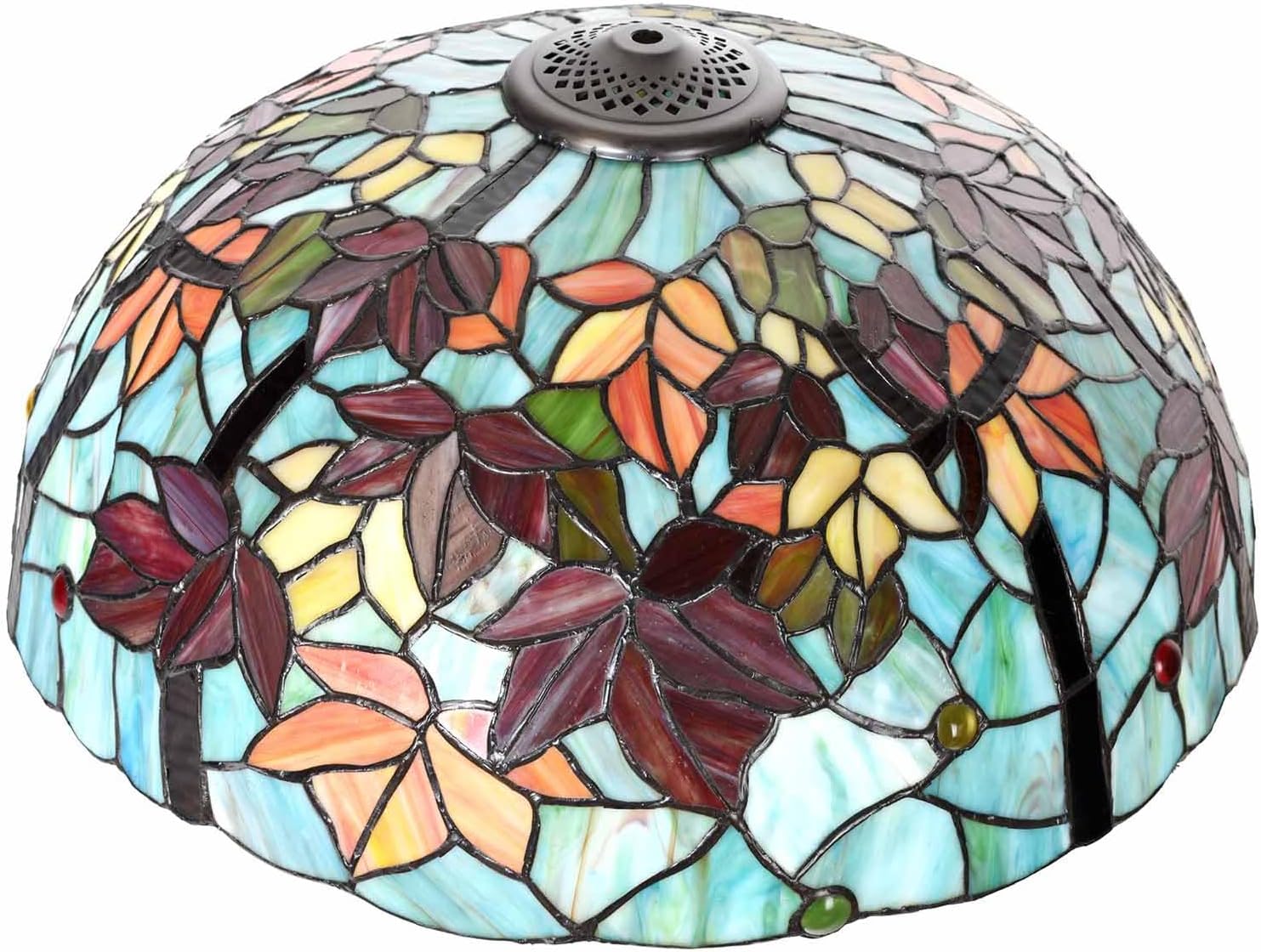 Bieye S10841 Maple Leaves Tiffany Style Stained Glass Lampshade, 18 inches Wide