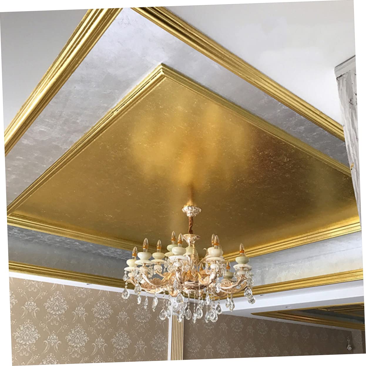 DOITOOL 4 Ensembles Papier Imitation Or Couleurs Or Rose Pour Décoration Diy Fournitures Artisanat Et Décoration De Meubles Métallique Scintillante Pour Et Fêtes 300 Feuilles*4