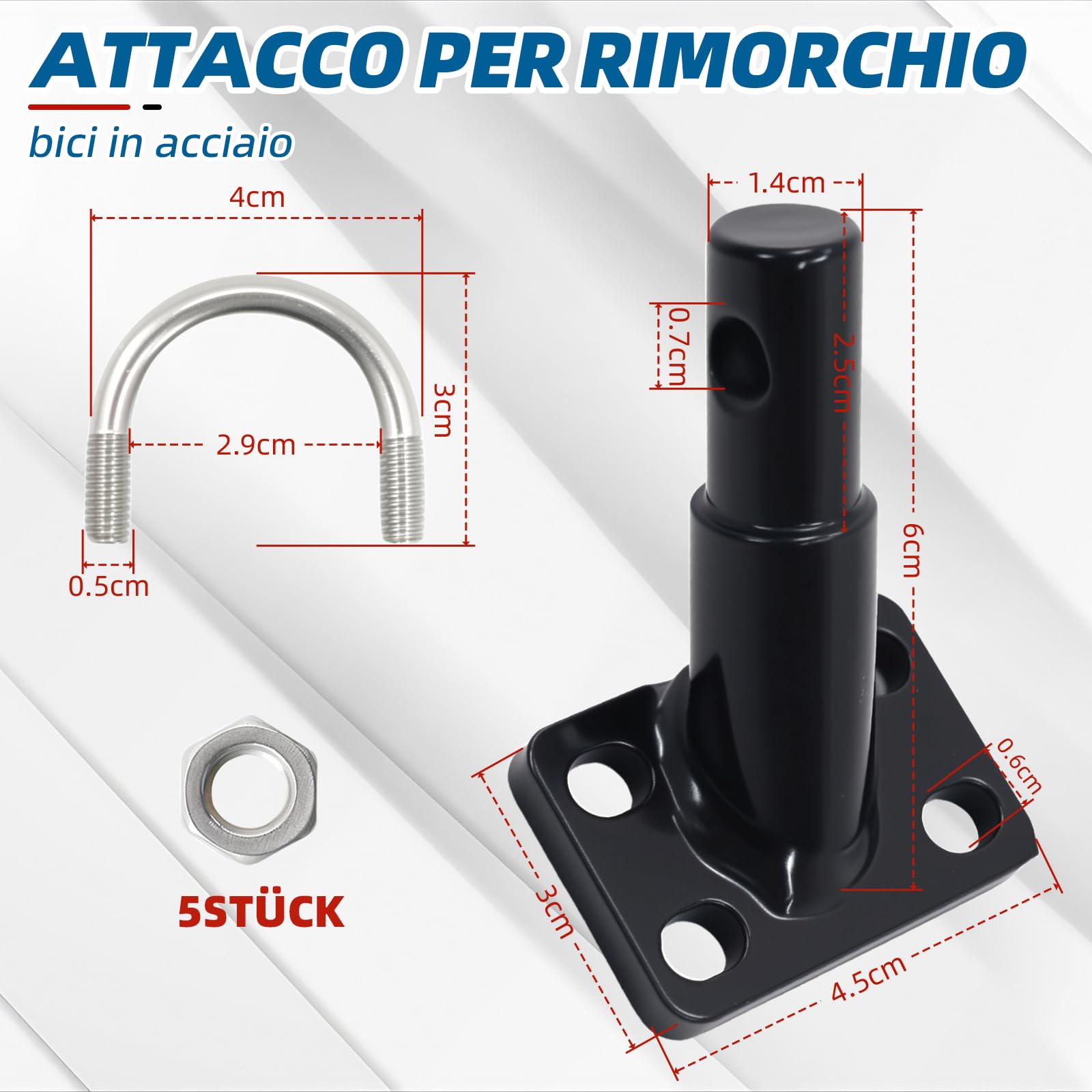 Thule Burley Croozer Adattatore Universale Coppia per Rimorchio Bici 17 mm
