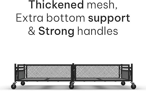 Miniatura 3 de Almacenamiento debajo de la cama con ruedas  Papelera con marco de metal XXL de 65 litros y organizador de zapatos, contenedor grande de 31.5 x 23.6